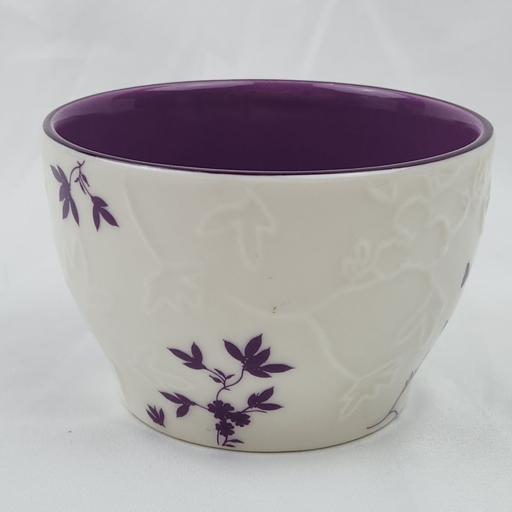 ☕️Starbucks 2006 Embossed Ivory & Purple Floral 9oz Teacup/Mug - Picture 5 of 12